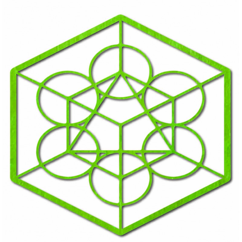 Geometrische Holzmalerei an der Erntewand