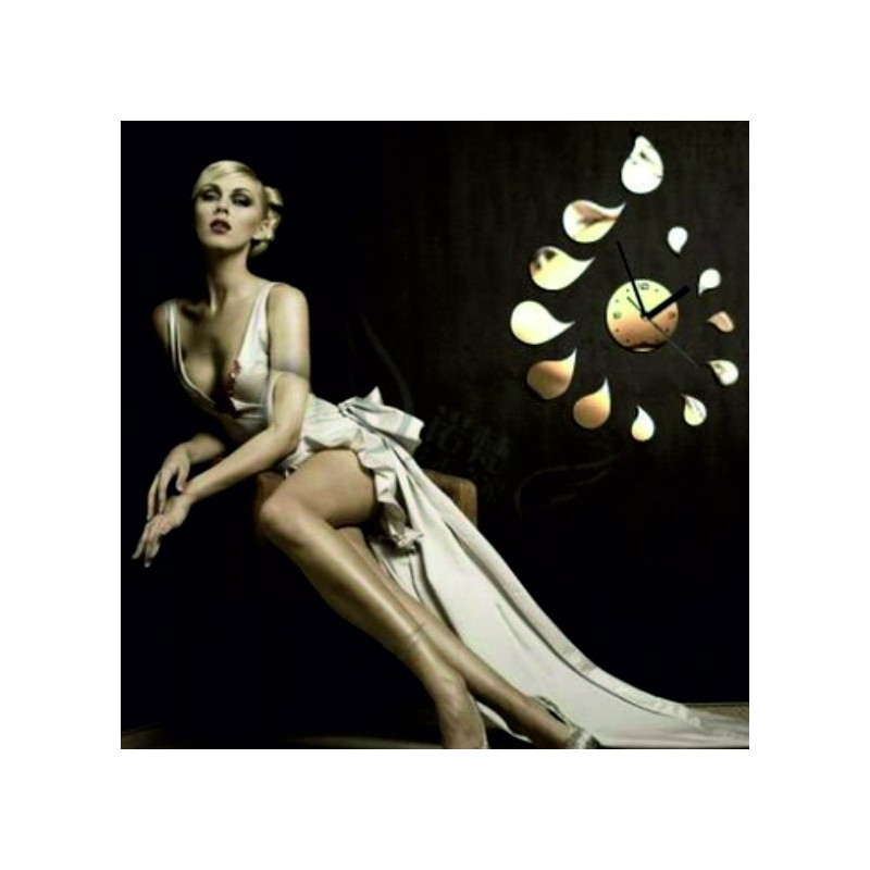 Sticker Wanduhr Tropfen DIY ROSEMARY