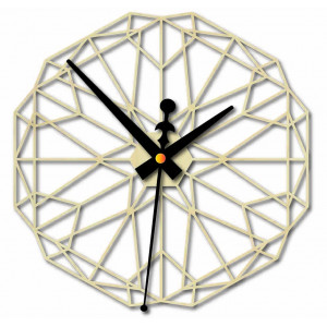 Geometrische Wanduhr aus Holzsperrholz - CUDO 2