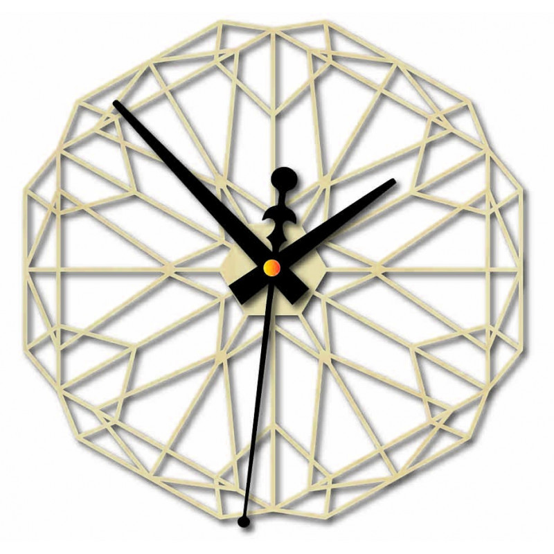 Geometrische Wanduhr aus Holzsperrholz - CUDO