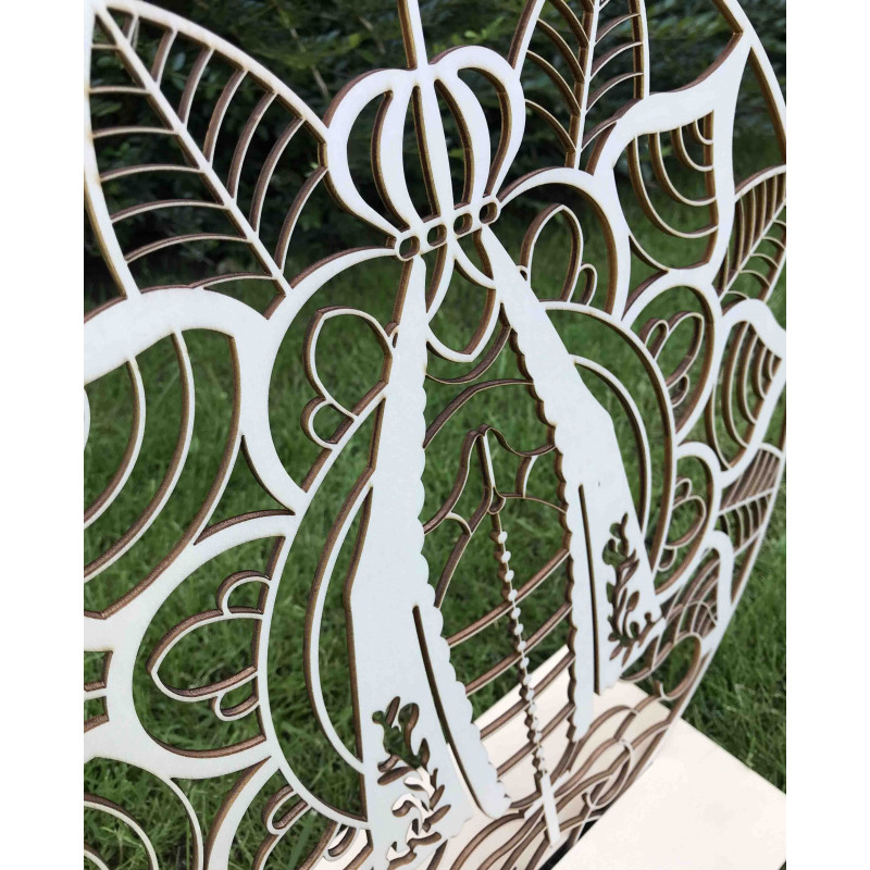 Dekoratives Wandbild aus Holz mit natürlichem...