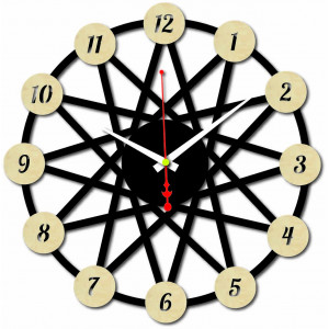 Wanduhr aus farbigem Sperrholz - Farbe des vorderen Teils... 2