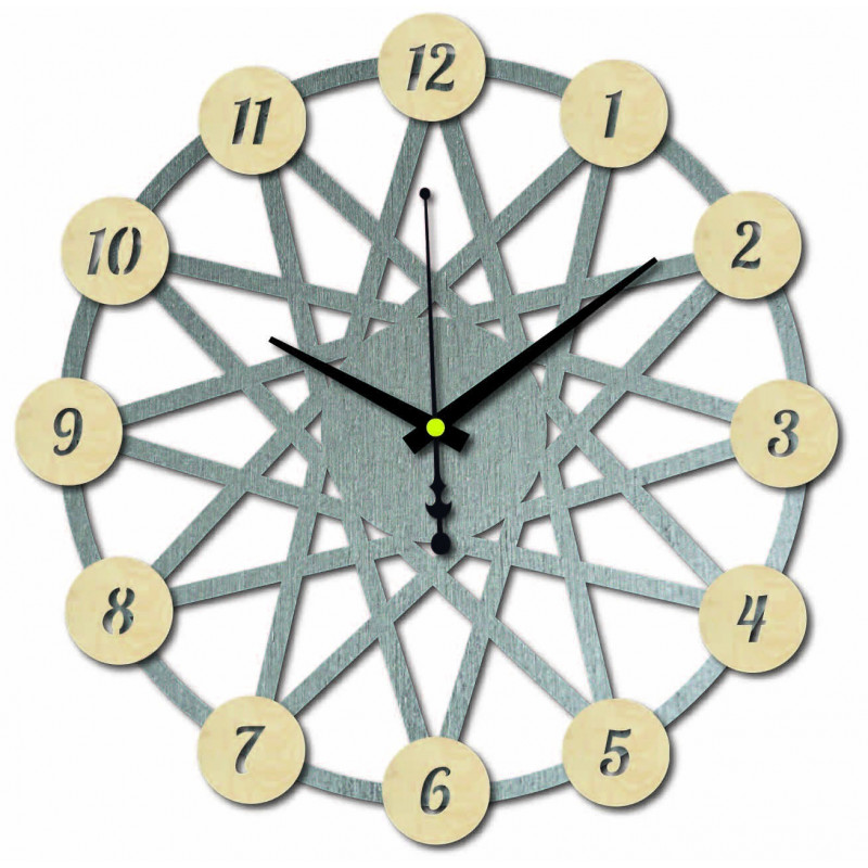 Wanduhr aus farbigem Sperrholz - Farbe des...