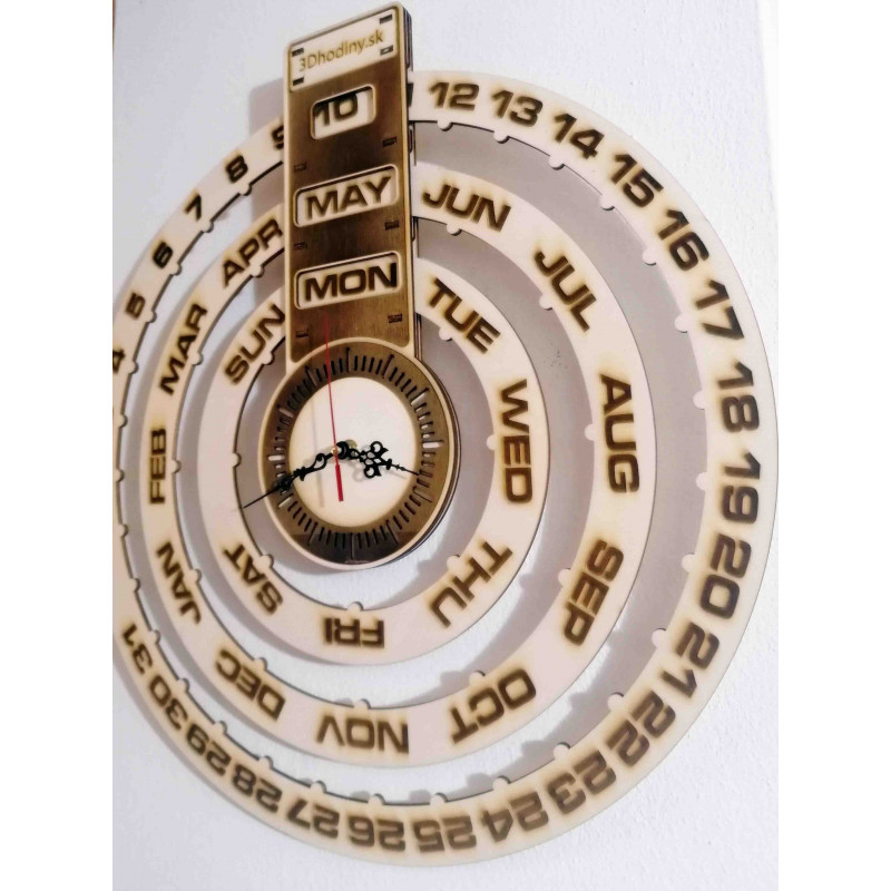 Holzkalender - Wanduhr mit Gravur - JOGBEL