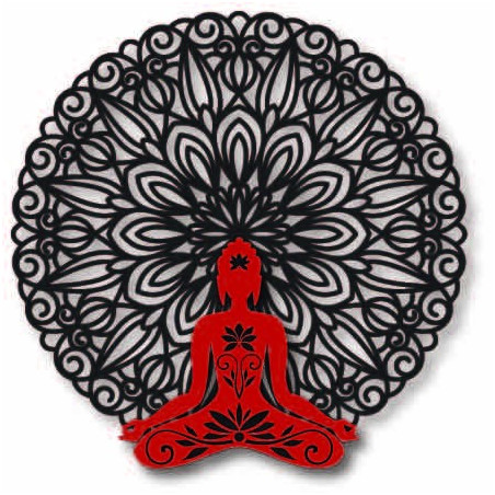 3D Wandbild Buddha im Mandala 50, 70, 90 cm
