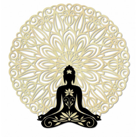 3D Wandbild Buddha im Mandala 50, 70, 90 cm