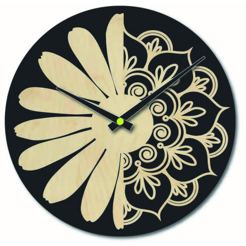 Wanduhr aus Holz Blume des Lebens Modell: MDF...