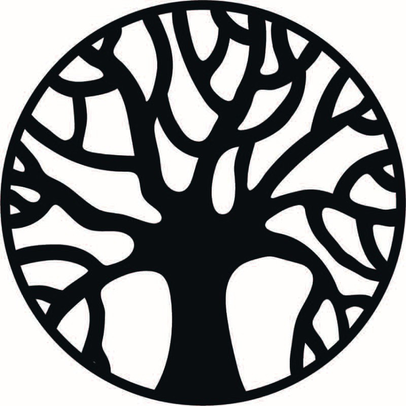 Wandbild aus Holz mit Zweigen im Kreis - POCCITT