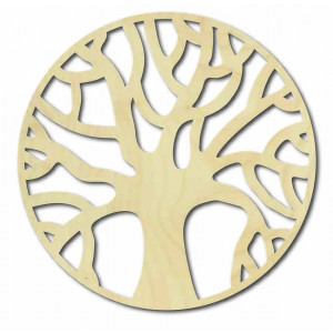 Wandbild aus Holz mit Zweigen im Kreis - POCCITT 2