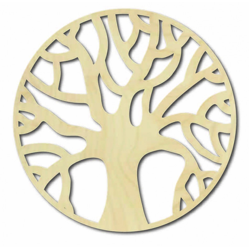 Wandbild aus Holz mit Zweigen im Kreis - POCCITT