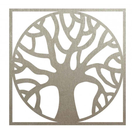 Wandbild aus Holz mit einem Baum im Kreis - POCCITT