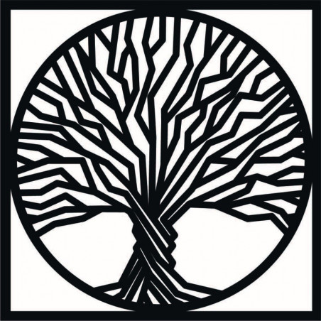 Holzwandbild Baum im Rahmen