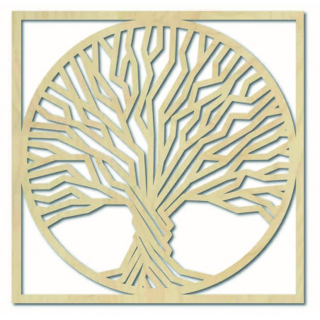 Holzwandbild Baum im Rahmen