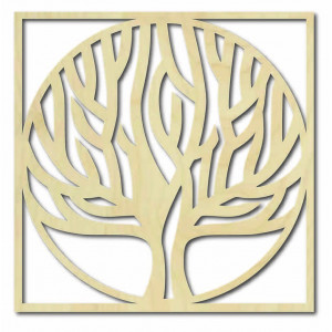 Wandbild Baum in Rahmen aus Holz UASVED 2