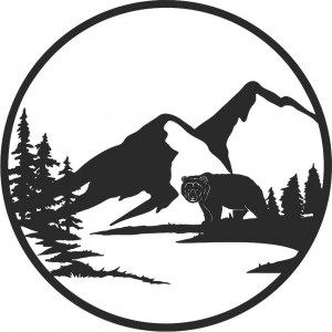 Wandbild Wald und Natur mit Bärenmotiv 2