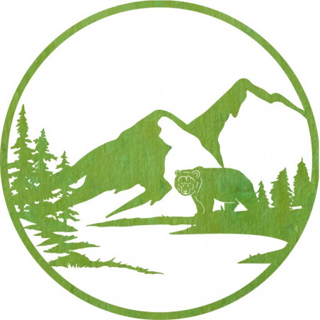 Hölzernes Wandbild einer Bärensilhouette - Natur - VIZZY