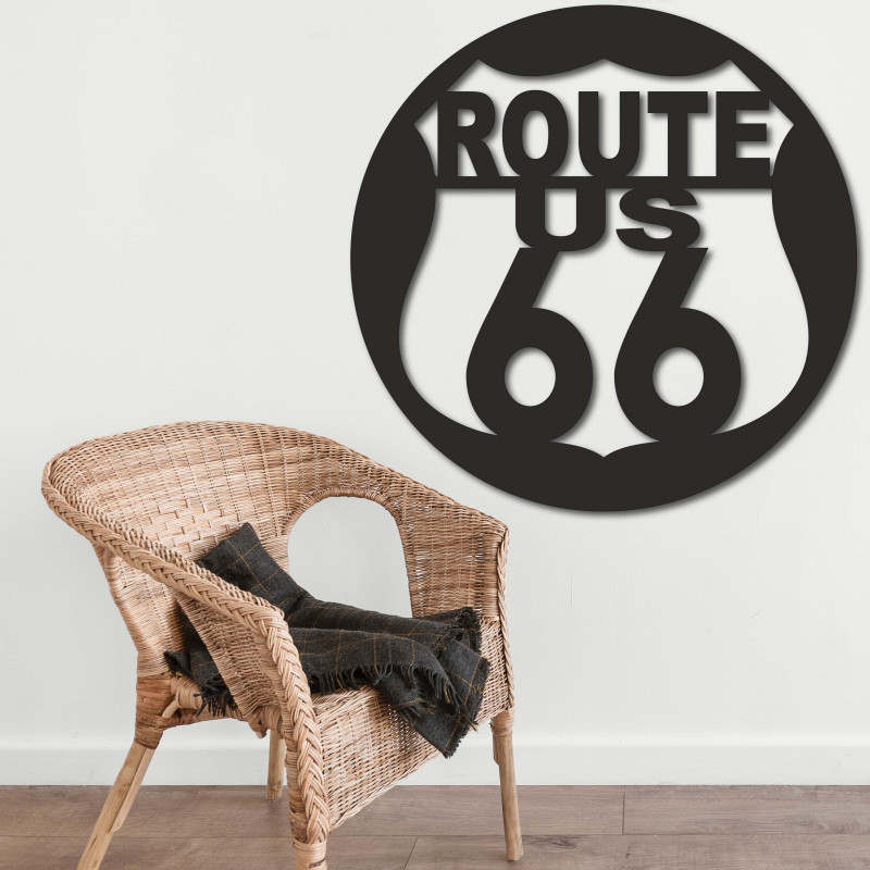 Wandbild aus Holz U.S. ROUTE 66