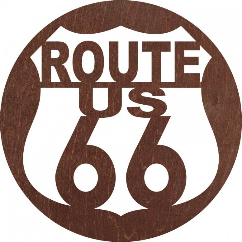 Wandbild aus Holz U.S. ROUTE 66