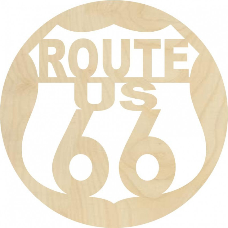 Wandbild aus Holz U.S. ROUTE 66