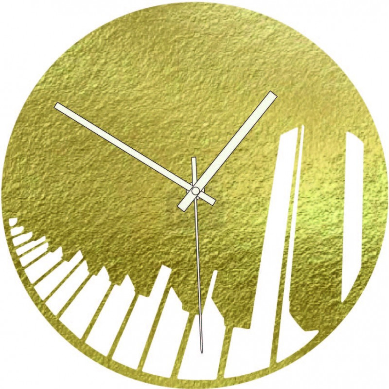 Holzuhr Klaviersinfonie schwarz und Farbe - BUBO