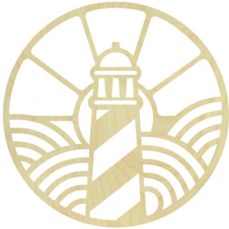 Holzbild mit Leuchtturmmotiv - FEDRO