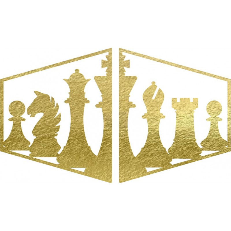 Elegantes Gemälde an der Wand einer Schachfigur...