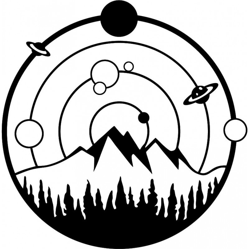 Originelle Wandmalerei eines Planeten im...