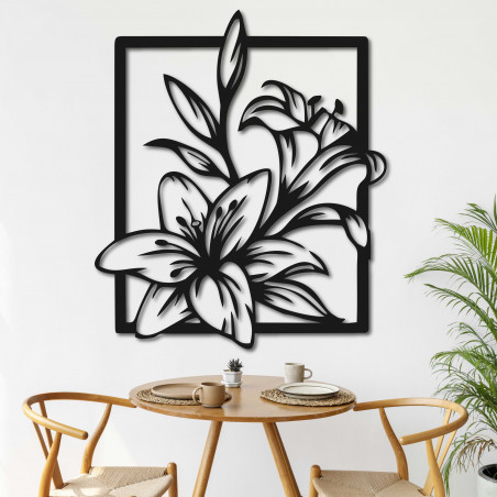 Geschnitztes Bild an der Wand Lilie Geschnitztes Bild an der Wand Lilie
