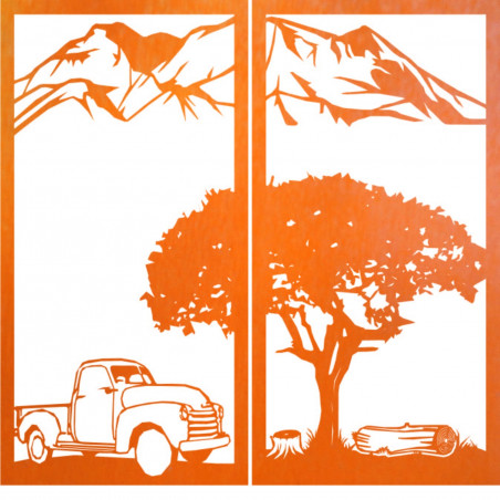 Geschnitztes zweiteiliges Wandbild Natur - BULISA