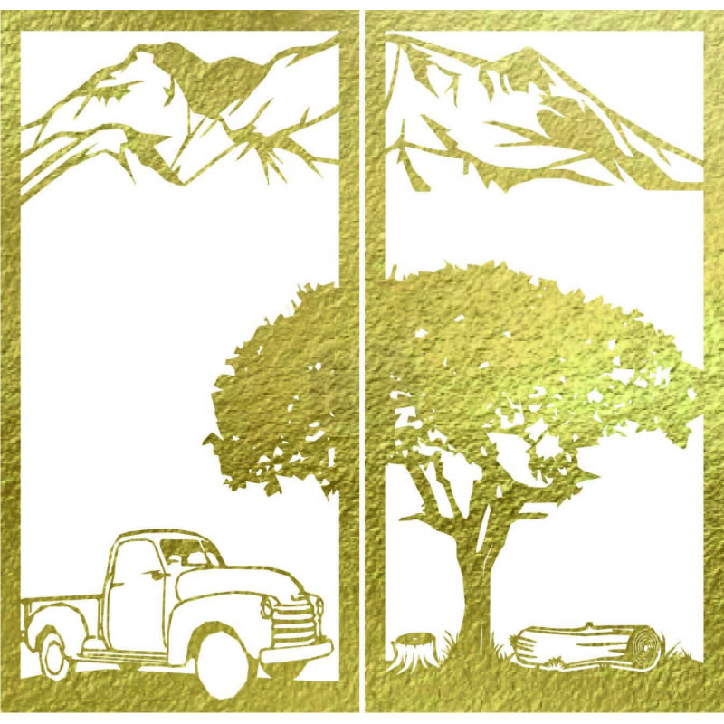 Geschnitztes zweiteiliges Wandbild Natur - BULISA