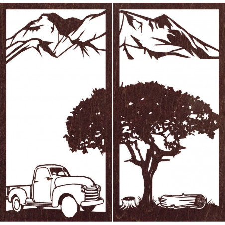 Geschnitztes zweiteiliges Wandbild Natur - BULISA