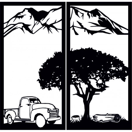 Geschnitztes zweiteiliges Wandbild Natur - BULISA