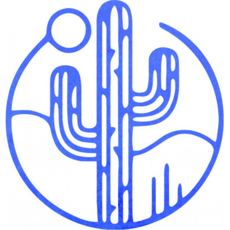 Hölzernes Wandbild eines Kaktus mit Sonne - MONK