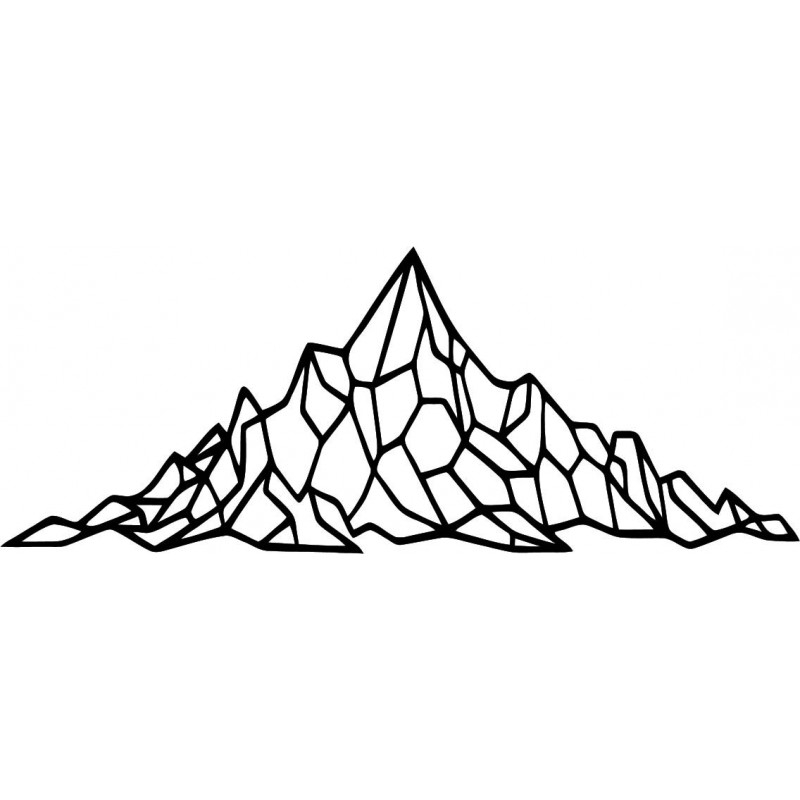 Polygonale Wanddekoration felsiger Hügel - AKVOYD
