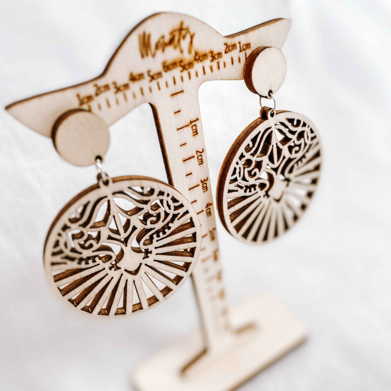 Natürlich Ohrhänger aus Holz LILIEN - MONATY |...