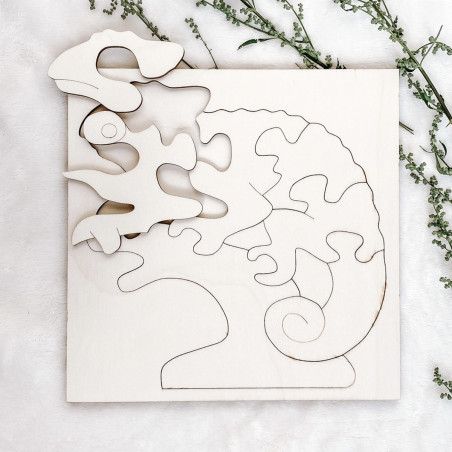 Montessori-Einlage aus Holz für Kinder - CHAMÄLEON | SENTOP