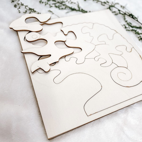 Montessori-Einlage aus Holz für Kinder - CHAMÄLEON | SENTOP