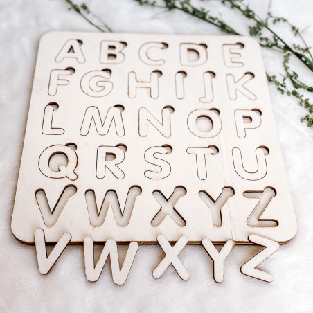 Montessori-Einsatz aus Holz für Kinder - ALPHABETICAL | SENTOP