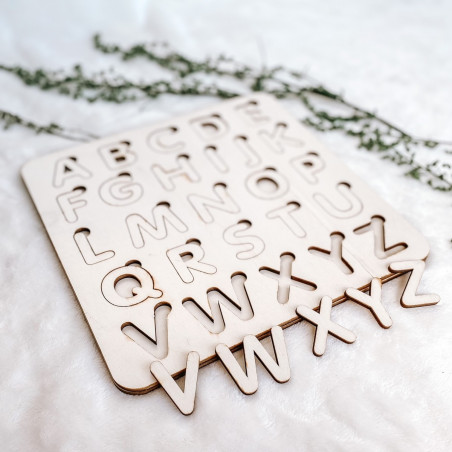 Montessori-Einsatz aus Holz für Kinder - ALPHABETICAL | SENTOP