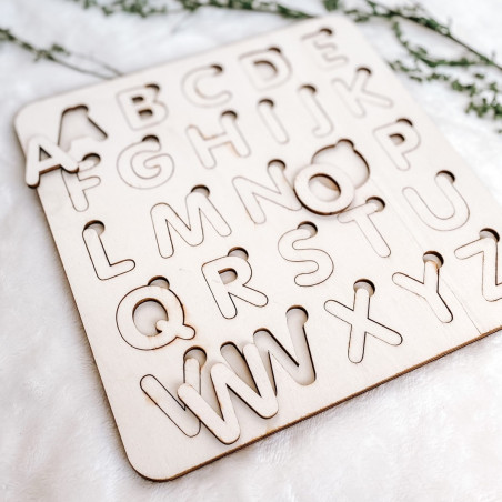 Montessori-Einsatz aus Holz für Kinder - ALPHABETICAL | SENTOP