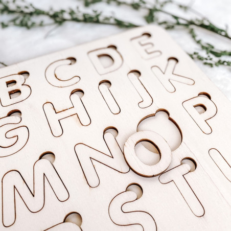 Montessori-Einsatz aus Holz für Kinder - ALPHABETICAL | SENTOP