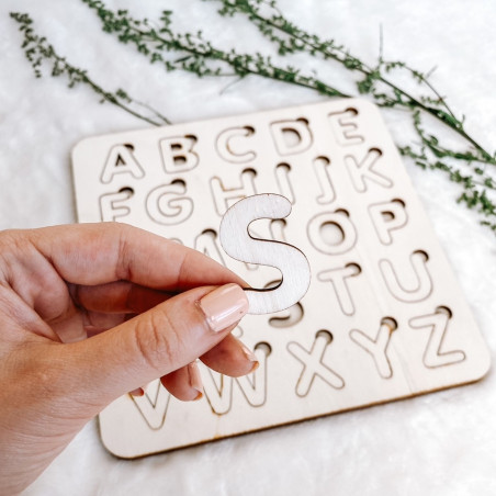 Montessori-Einsatz aus Holz für Kinder - ALPHABETICAL | SENTOP