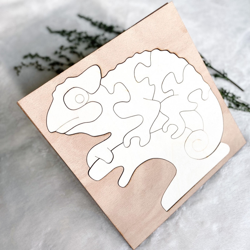 Zweifarbiger Montessori-Einlage aus Holz für...