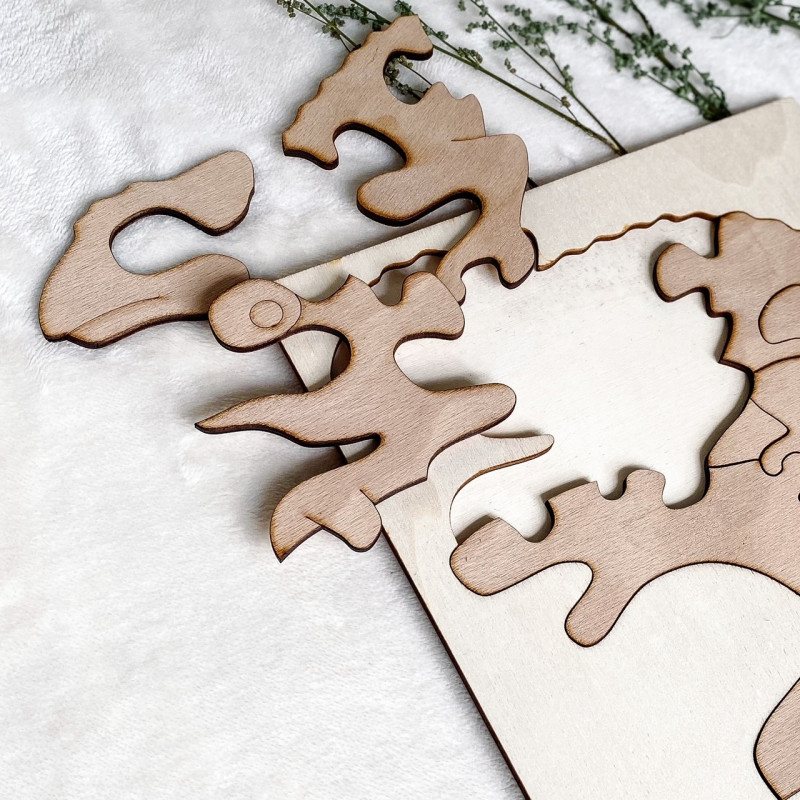 Zweifarbiger Montessori-Einlage aus Holz für...