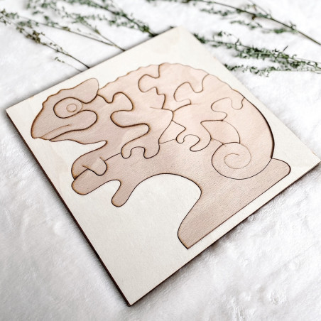 Zweifarbiger Montessori-Einlage aus Holz für Kinder - CHAMÄLEON BUCHE | SENTOP