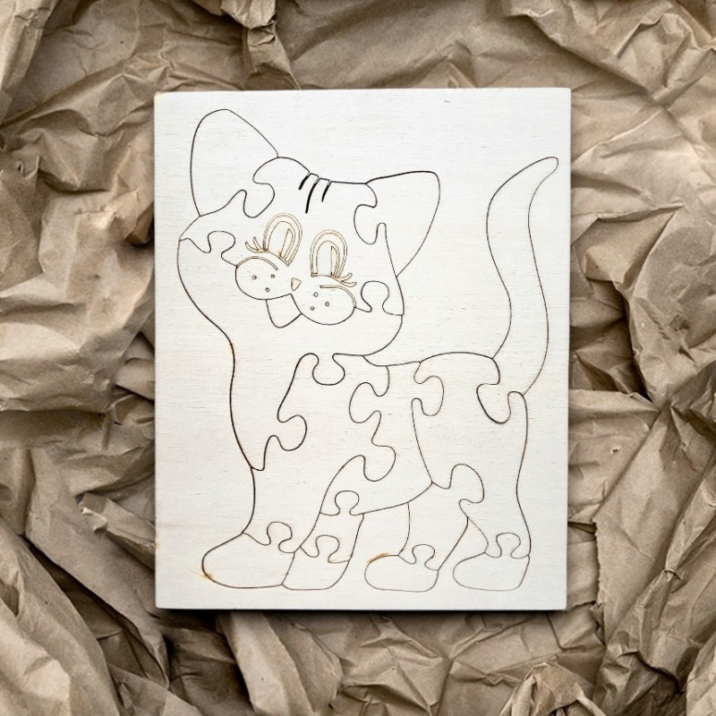 Montessori Holzeinsatz für Kinder - KATZE | SENTOP