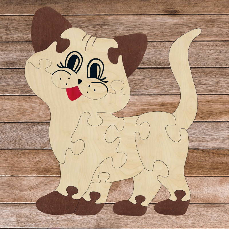 Montessori Holzeinsatz für Kinder - KATZE | SENTOP