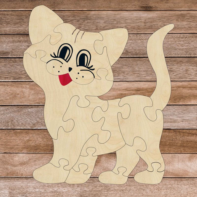 Montessori Holzeinsatz für Kinder - KATZE | SENTOP