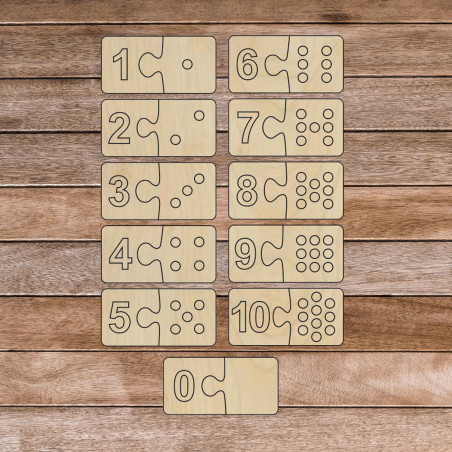 Montessori Holzeinsatz für Kinder - zweiteilig DOMINO | SENTOP