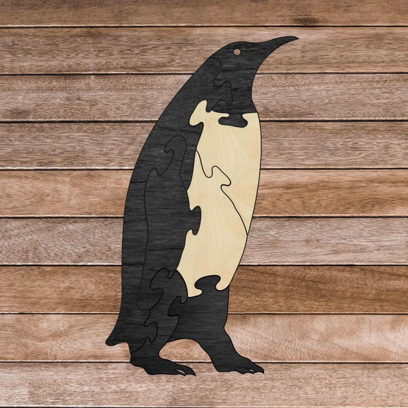 Montessori-Lernpuzzle aus Holz - Pinguin |...